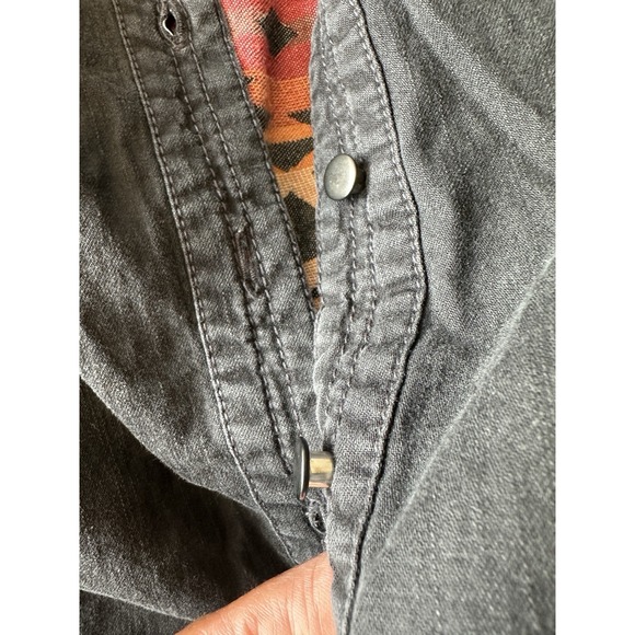 We The Free Shirt Adult S Orange‎ Gray Aztec Striped Southwestern Collared Women - Picture 7 of 10